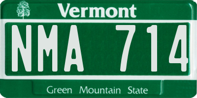VT license plate NMA714