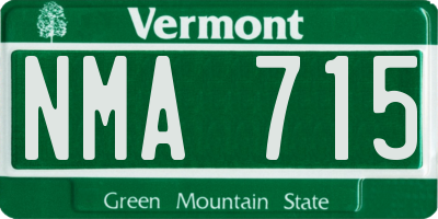 VT license plate NMA715