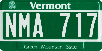 VT license plate NMA717