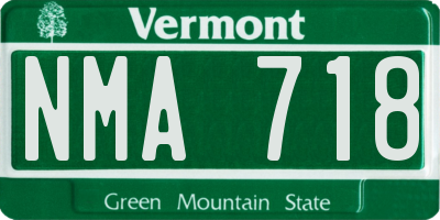 VT license plate NMA718