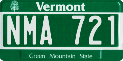 VT license plate NMA721