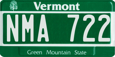 VT license plate NMA722