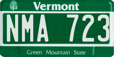 VT license plate NMA723