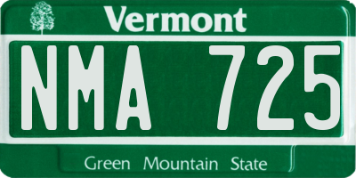 VT license plate NMA725