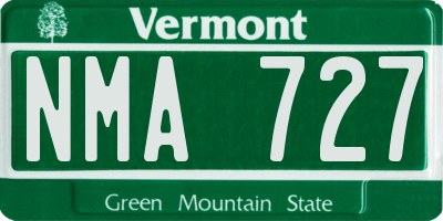 VT license plate NMA727