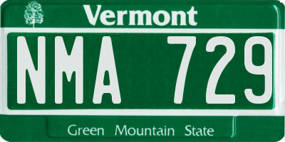 VT license plate NMA729