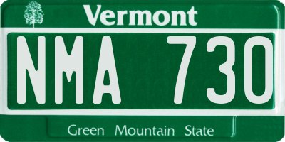VT license plate NMA730