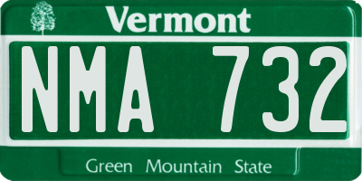 VT license plate NMA732