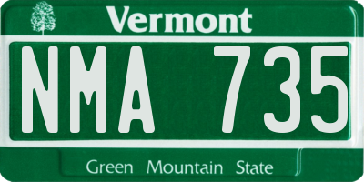 VT license plate NMA735