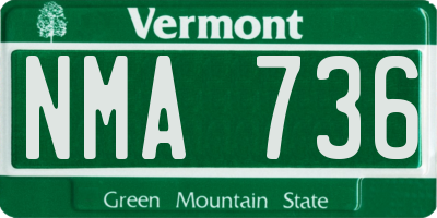 VT license plate NMA736