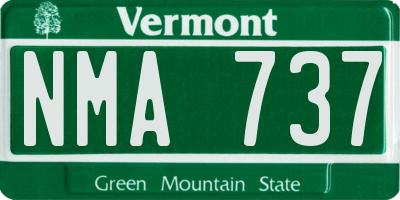 VT license plate NMA737