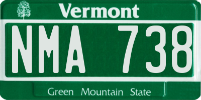 VT license plate NMA738