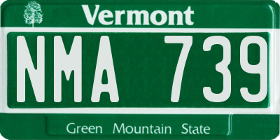 VT license plate NMA739