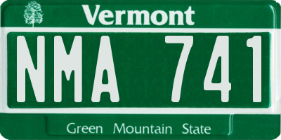 VT license plate NMA741