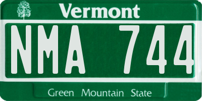 VT license plate NMA744