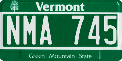 VT license plate NMA745