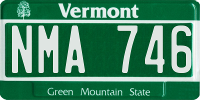 VT license plate NMA746