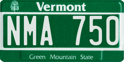 VT license plate NMA750