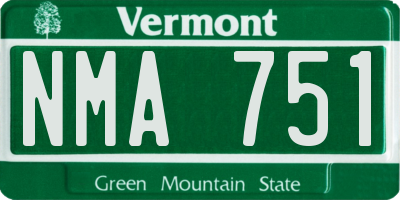 VT license plate NMA751