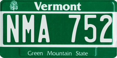 VT license plate NMA752
