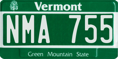 VT license plate NMA755