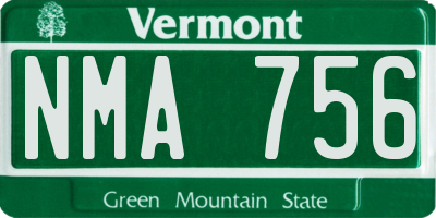 VT license plate NMA756