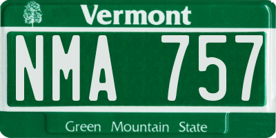 VT license plate NMA757