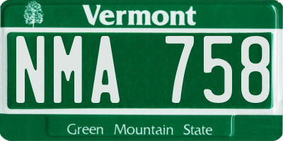 VT license plate NMA758
