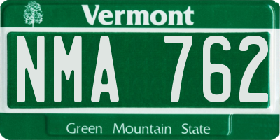 VT license plate NMA762