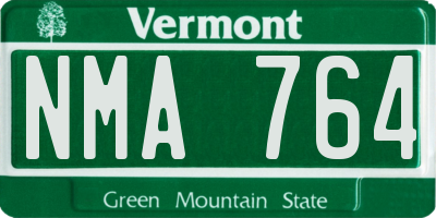 VT license plate NMA764