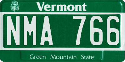 VT license plate NMA766
