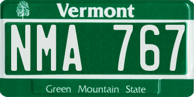 VT license plate NMA767