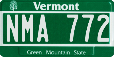 VT license plate NMA772