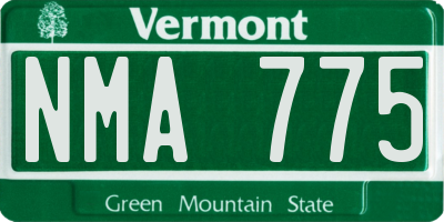 VT license plate NMA775