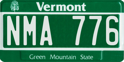 VT license plate NMA776