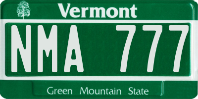 VT license plate NMA777
