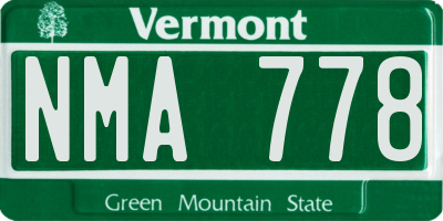VT license plate NMA778