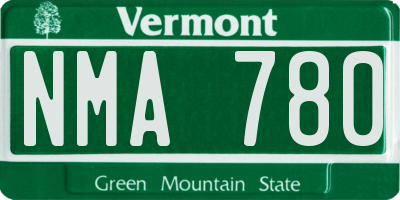 VT license plate NMA780