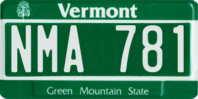 VT license plate NMA781