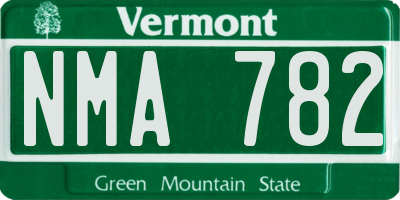 VT license plate NMA782