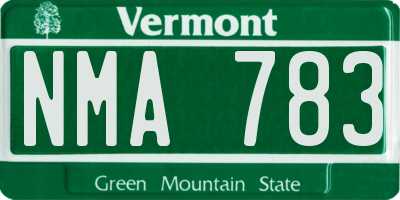 VT license plate NMA783