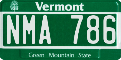 VT license plate NMA786