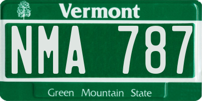 VT license plate NMA787