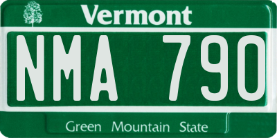 VT license plate NMA790
