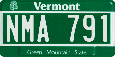 VT license plate NMA791
