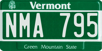VT license plate NMA795
