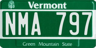 VT license plate NMA797