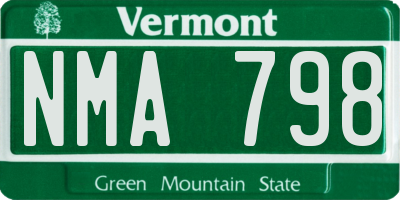 VT license plate NMA798