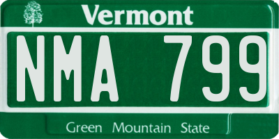 VT license plate NMA799
