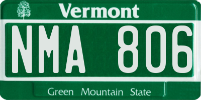 VT license plate NMA806